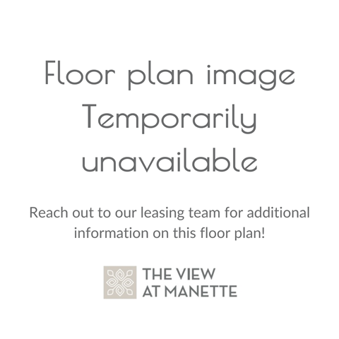 Floor plan for 1 bed, 1 bath, 625 sqft
